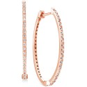 Diamond Small Skinny Hoop Earrings (1/5 ct. t.w.) in 14k Rose Gold-Plated Sterling Silver, 0.75 Diamond Small Skinny Hoop Earrings (1/5 ct. t.w.) in 14k Rose Gold-Plated Sterling Silver, 0.75