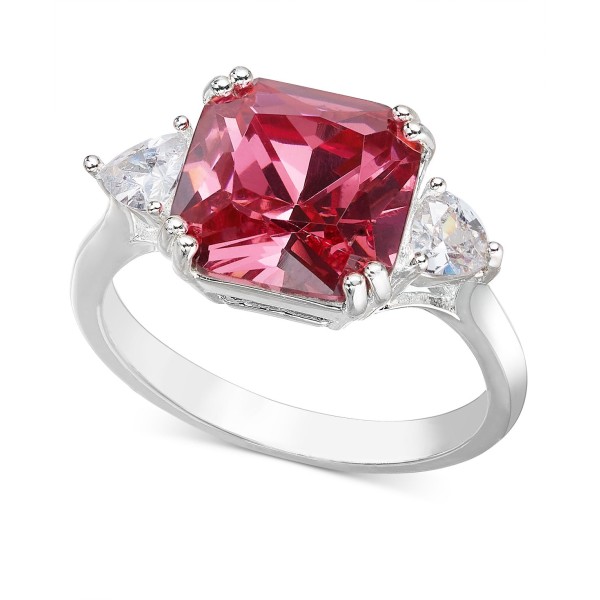 Silver-Tone Cubic Zirconia & Square Color Crystal Statement Ring Silver-Tone Cubic Zirconia & Square Color Crystal Statement Ring