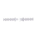 Cubic Zirconia Heart Link Bracelet in Silver Plate Cubic Zirconia Heart Link Bracelet in Silver Plate