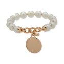Gold-Tone Imitation-Pearl Stretch Charm Bracelet Gold-Tone Imitation-Pearl Stretch Charm Bracelet