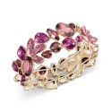 Gold-Tone Mixed Stone Flower Stretch Bracelet Gold-Tone Mixed Stone Flower Stretch Bracelet