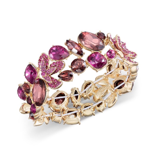 Gold-Tone Mixed Stone Flower Stretch Bracelet Gold-Tone Mixed Stone Flower Stretch Bracelet