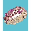 Gold-Tone Mixed Stone Flower Stretch Bracelet Gold-Tone Mixed Stone Flower Stretch Bracelet