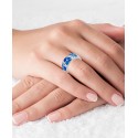 Blue Opal & Cubic Zirconia Mosaic Ring in Sterling Silver Blue Opal & Cubic Zirconia Mosaic Ring in Sterling Silver
