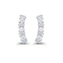 Cubic Zirconia Round and Baguette Ear Climbers in Sterling Silver Cubic Zirconia Round and Baguette Ear Climbers in Sterling Silver