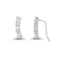 Cubic Zirconia Round and Baguette Ear Climbers in Sterling Silver Cubic Zirconia Round and Baguette Ear Climbers in Sterling Silver
