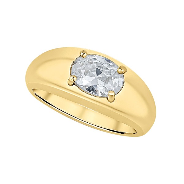 Cubic Zirconia 18K Gold-Plated Oval Ring Cubic Zirconia 18K Gold-Plated Oval Ring