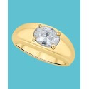 Cubic Zirconia 18K Gold-Plated Oval Ring Cubic Zirconia 18K Gold-Plated Oval Ring
