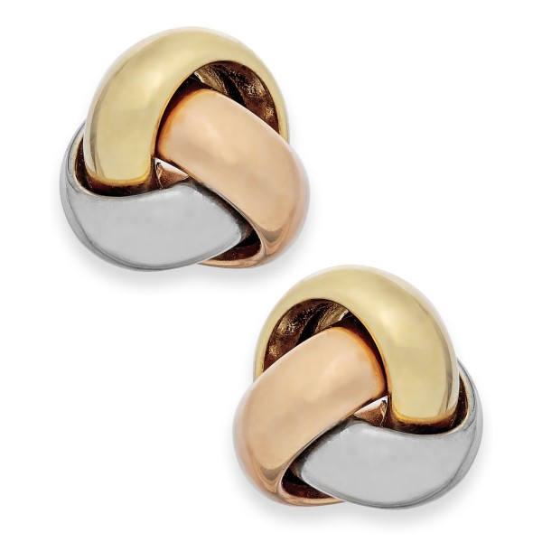 Tri-Tone Love Knot Stud Earrings in 14k Gold Tri-Tone Love Knot Stud Earrings in 14k Gold