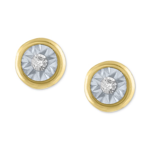 Diamond Accent Stud Earrings in 14k Gold-Plated Sterling Silver Diamond Accent Stud Earrings in 14k Gold-Plated Sterling Silver
