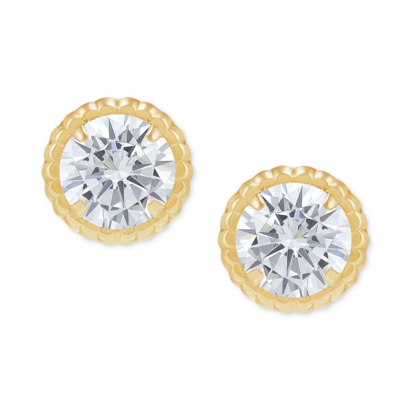 Cubic Zirconia Screw Back Stud Earrings in 14k Gold Cubic Zirconia Screw Back Stud Earrings in 14k Gold