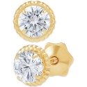 Cubic Zirconia Screw Back Stud Earrings in 14k Gold Cubic Zirconia Screw Back Stud Earrings in 14k Gold