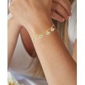Cubic Zirconia & Nano Turquoise Charm Bracelet in 14k Gold-Plated Sterling Silver Cubic Zirconia & Nano Turquoise Charm Bracelet in 14k Gold-Plated Sterling Silver