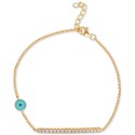 Cubic Zirconia Linear Cluster & Link Bracelet in 18k Gold-Plated Sterling Silver Cubic Zirconia Linear Cluster & Link Bracelet in 18k Gold-Plated Sterling Silver