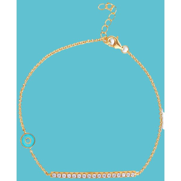 Cubic Zirconia Linear Cluster & Link Bracelet in 18k Gold-Plated Sterling Silver Cubic Zirconia Linear Cluster & Link Bracelet in 18k Gold-Plated Sterling Silver