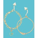 Gold-Tone 2-Pc. Set Crystal & Imitation Turquoise Line Bracelet Gold-Tone 2-Pc. Set Crystal & Imitation Turquoise Line Bracelet