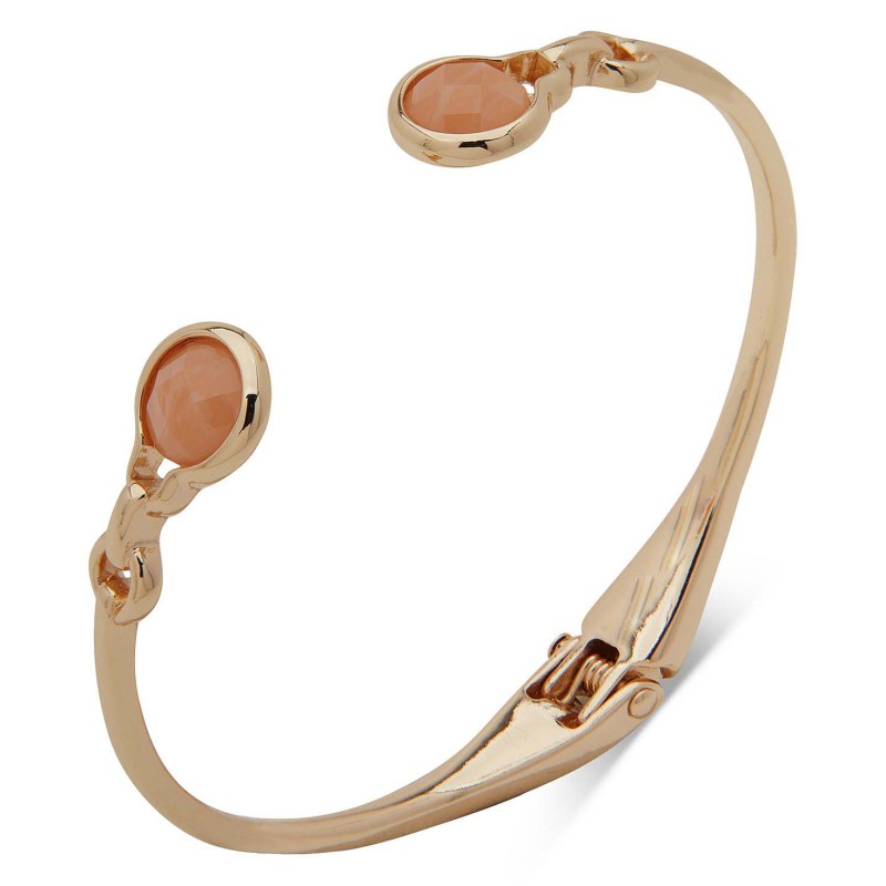Gold-Tone Light Stone Hinge Bracelet Gold-Tone Light Stone Hinge Bracelet