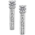 Small Cubic Zirconia Huggie Hoop Earrings in Sterling Silver, 0.5 Small Cubic Zirconia Huggie Hoop Earrings in Sterling Silver, 0.5
