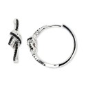 Black Spinel Knotted Small Hoop Earrings (3/8 ct. t.w.) in Sterling Silver, 0.79 Black Spinel Knotted Small Hoop Earrings (3/8 ct. t.w.) in Sterling Silver, 0.79