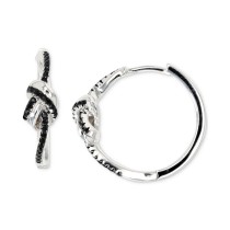 Black Spinel Knotted Small Hoop Earrings (3/8 ct. t.w.) in Sterling Silver, 0.79 Black Spinel Knotted Small Hoop Earrings (3/8 ct. t.w.) in Sterling Silver, 0.79