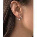 Black Spinel Knotted Small Hoop Earrings (3/8 ct. t.w.) in Sterling Silver, 0.79 Black Spinel Knotted Small Hoop Earrings (3/8 ct. t.w.) in Sterling Silver, 0.79