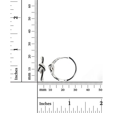 Black Spinel Knotted Small Hoop Earrings (3/8 ct. t.w.) in Sterling Silver, 0.79 Black Spinel Knotted Small Hoop Earrings (3/8 ct. t.w.) in Sterling Silver, 0.79