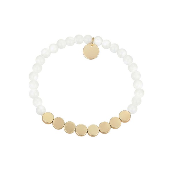 Gold Flash Plated Genuine Stone Stretch Bracelet Gold Flash Plated Genuine Stone Stretch Bracelet