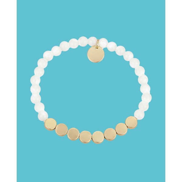 Gold Flash Plated Genuine Stone Stretch Bracelet Gold Flash Plated Genuine Stone Stretch Bracelet