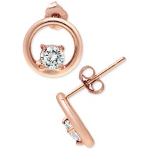 Cubic Zirconia Circle Stud Earrings