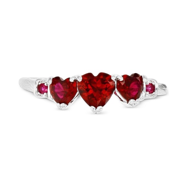 Ruby Heart Graduated Ring (1-3/8 ct. t.w.) in Sterling Silver Ruby Heart Graduated Ring (1-3/8 ct. t.w.) in Sterling Silver