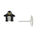 Crystal Penguin Stud Earrings in Sterling Silver Crystal Penguin Stud Earrings in Sterling Silver