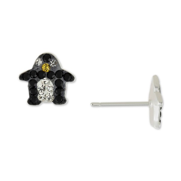 Crystal Penguin Stud Earrings in Sterling Silver Crystal Penguin Stud Earrings in Sterling Silver