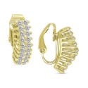 Cubic Zirconia Clip-On Hoop Earrings Cubic Zirconia Clip-On Hoop Earrings