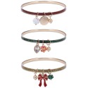 Gold-Tone 3-Pc. Set Garland Charm Glitter Bangle Bracelets Gold-Tone 3-Pc. Set Garland Charm Glitter Bangle Bracelets