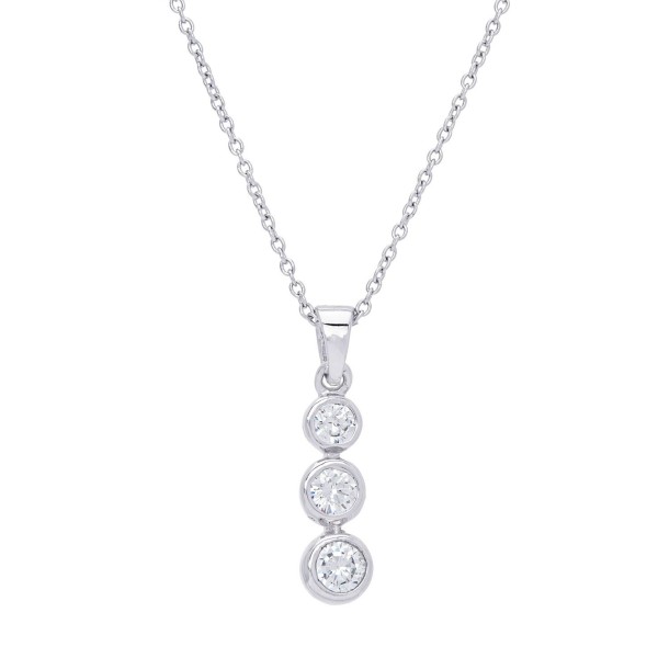 Cubic Zirconia Round 3 Drop Pendant 18 Cubic Zirconia Round 3 Drop Pendant 18