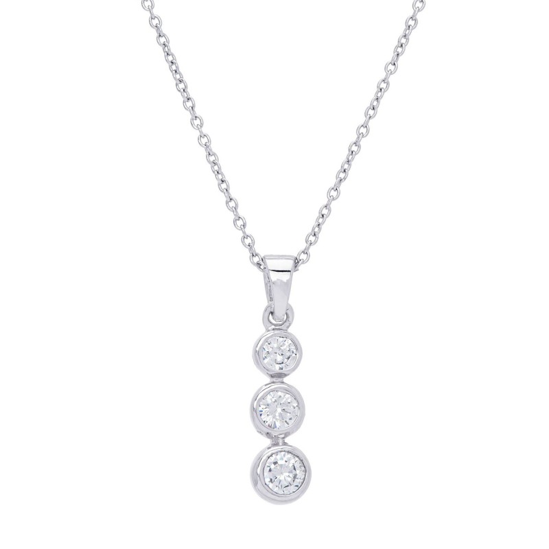 Cubic Zirconia Round 3 Drop Pendant 18 Cubic Zirconia Round 3 Drop Pendant 18