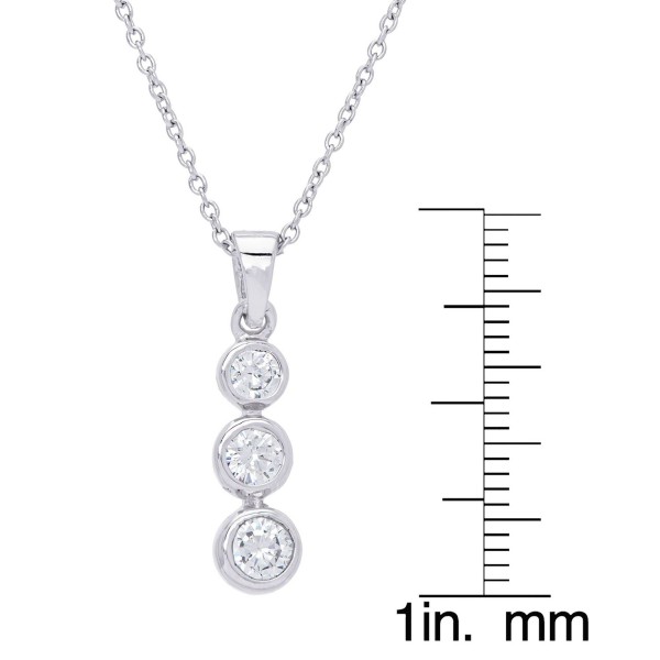 Cubic Zirconia Round 3 Drop Pendant 18 Cubic Zirconia Round 3 Drop Pendant 18