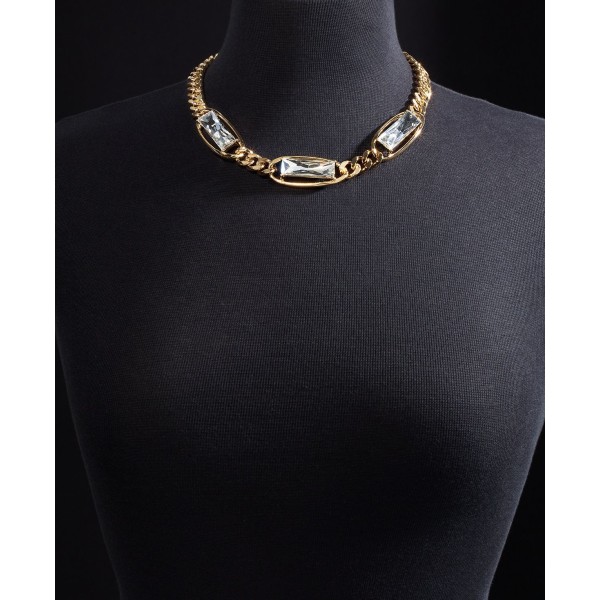 Crystal Stone Chain Frontal Necklace, 17 Crystal Stone Chain Frontal Necklace, 17