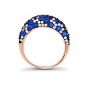Created Spinel and Cubic Zirconia Pave Fashion Ring (1 3/4 ct. t.w. and 3/4 ct. t.w.) in 14 Karat Rose Gold Over Sterling Silver Created Spinel and Cubic Zirconia Pave Fashion Ring (1 3/4 ct. t.w. and 3/4 ct. t.w.) in 14 Karat Rose Gold Over Sterling Silver
