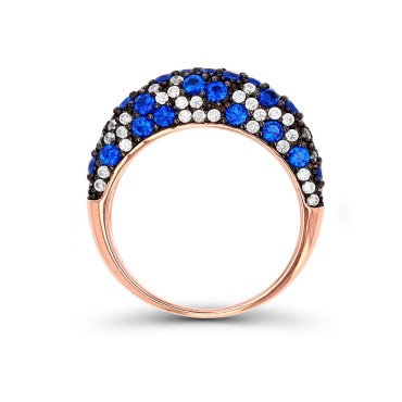 Created Spinel and Cubic Zirconia Pave Fashion Ring (1 3/4 ct. t.w. and 3/4 ct. t.w.) in 14 Karat Rose Gold Over Sterling Silver Created Spinel and Cubic Zirconia Pave Fashion Ring (1 3/4 ct. t.w. and 3/4 ct. t.w.) in 14 Karat Rose Gold Over Sterling Silver