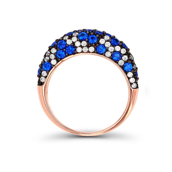 Created Spinel and Cubic Zirconia Pave Fashion Ring (1 3/4 ct. t.w. and 3/4 ct. t.w.) in 14 Karat Rose Gold Over Sterling Silver Created Spinel and Cubic Zirconia Pave Fashion Ring (1 3/4 ct. t.w. and 3/4 ct. t.w.) in 14 Karat Rose Gold Over Sterling Silver