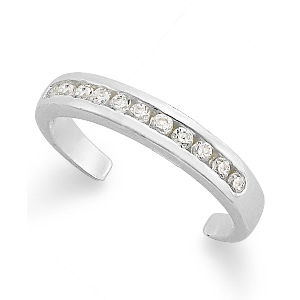 Brilliant Sterling Silver Toe Ring, Cubic Zirconia Channel-Set Toe Ring (1/5 ct. t.w.) Brilliant Sterling Silver Toe Ring, Cubic Zirconia Channel-Set Toe Ring (1/5 ct. t.w.)