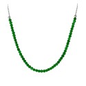 Green Agate Beaded Collar Necklace in Sterling Silver, 16 Green Agate Beaded Collar Necklace in Sterling Silver, 16