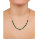 Green Agate Beaded Collar Necklace in Sterling Silver, 16 Green Agate Beaded Collar Necklace in Sterling Silver, 16