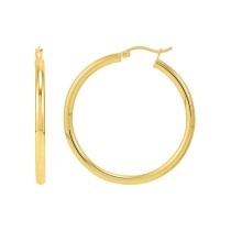 Polished Tube Hoop Earring Collection in Sterling Silver or 18K Gold-Plate Polished Tube Hoop Earring Collection in Sterling Silver or 18K Gold-Plate