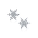Holiday Party Flower Christmas Frozen Winter Cubic Zirconia Encrusted CZ Large Snowflake Stud Earrings For Women Teen .925 Sterling Silver Holiday Party Flower Christmas Frozen Winter Cubic Zirconia Encrusted CZ Large Snowflake Stud Earrings For Women Teen .925 Sterling Silver
