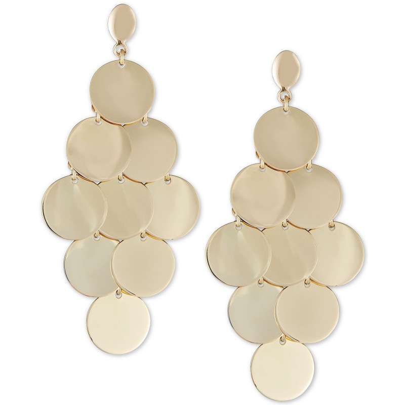 Multi-Disc Dangle Drop Earrings in 14k Gold-Plated Sterling Silver Multi-Disc Dangle Drop Earrings in 14k Gold-Plated Sterling Silver