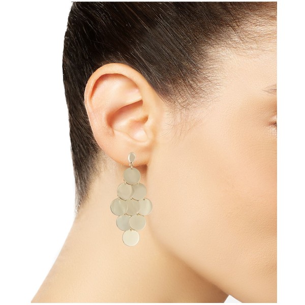 Multi-Disc Dangle Drop Earrings in 14k Gold-Plated Sterling Silver Multi-Disc Dangle Drop Earrings in 14k Gold-Plated Sterling Silver