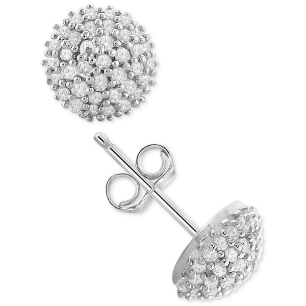 Diamond Pavé Stud Earrings (1/4 ct. t.w.) in Sterling Silver Diamond Pavé Stud Earrings (1/4 ct. t.w.) in Sterling Silver
