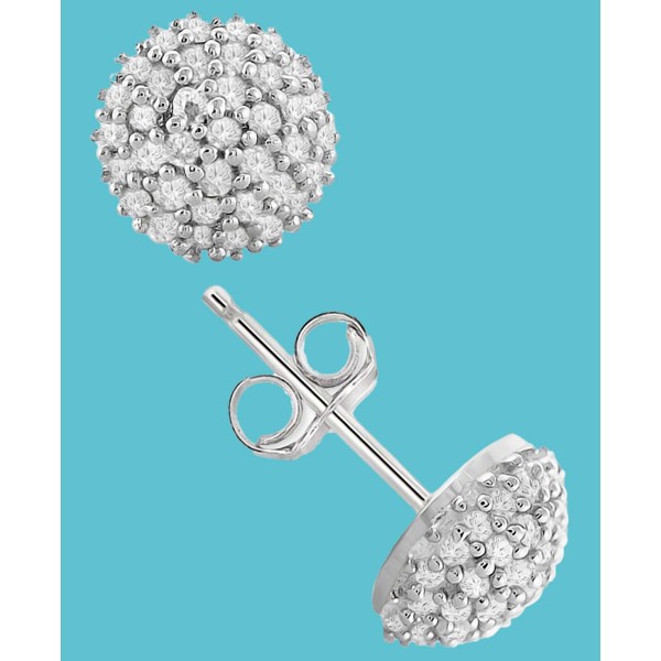 Diamond Pavé Stud Earrings (1/4 ct. t.w.) in Sterling Silver Diamond Pavé Stud Earrings (1/4 ct. t.w.) in Sterling Silver